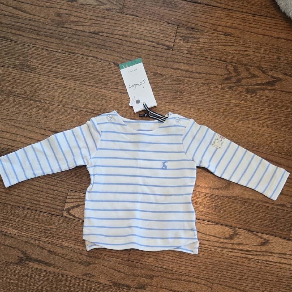 Joules Blue and White Long Sleeve Tee